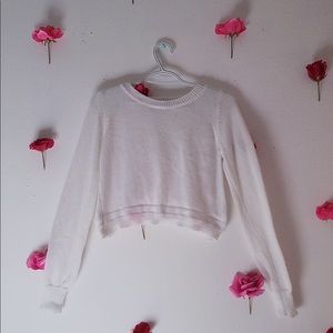White cropped sweater